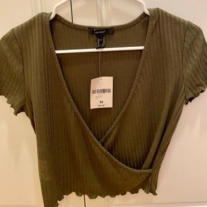 Olive Green Crop Top